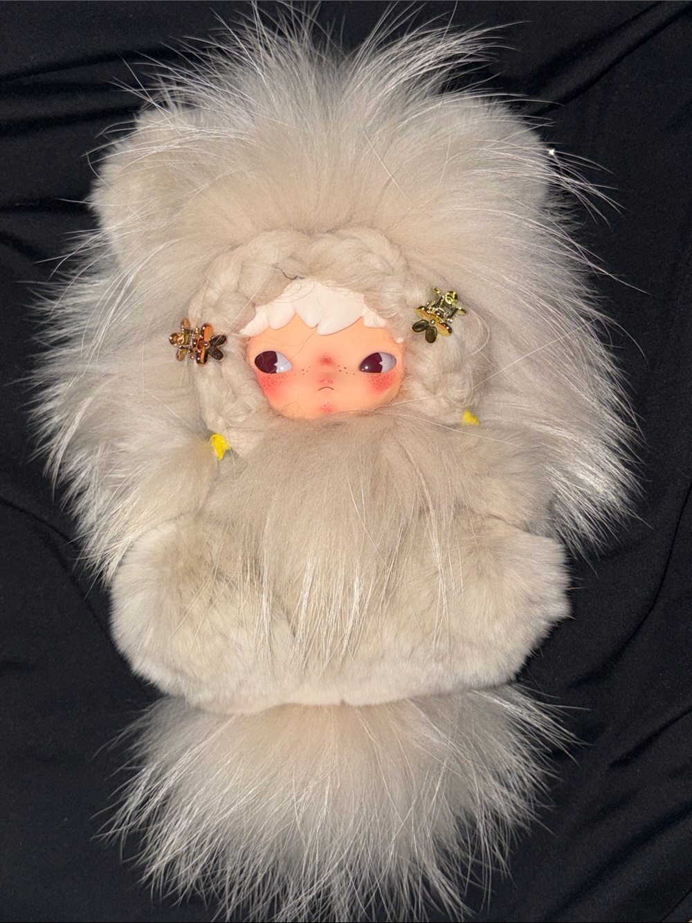 High Quality Real Fur mini Lion Custom Hirono Pendant - Picture 2 of 5